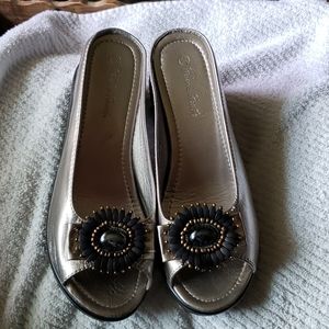 Helen's Heart Wedge Slide Sandals